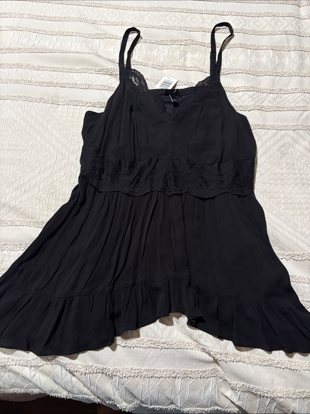 torrid Black Lace-Trim Flowy Cami